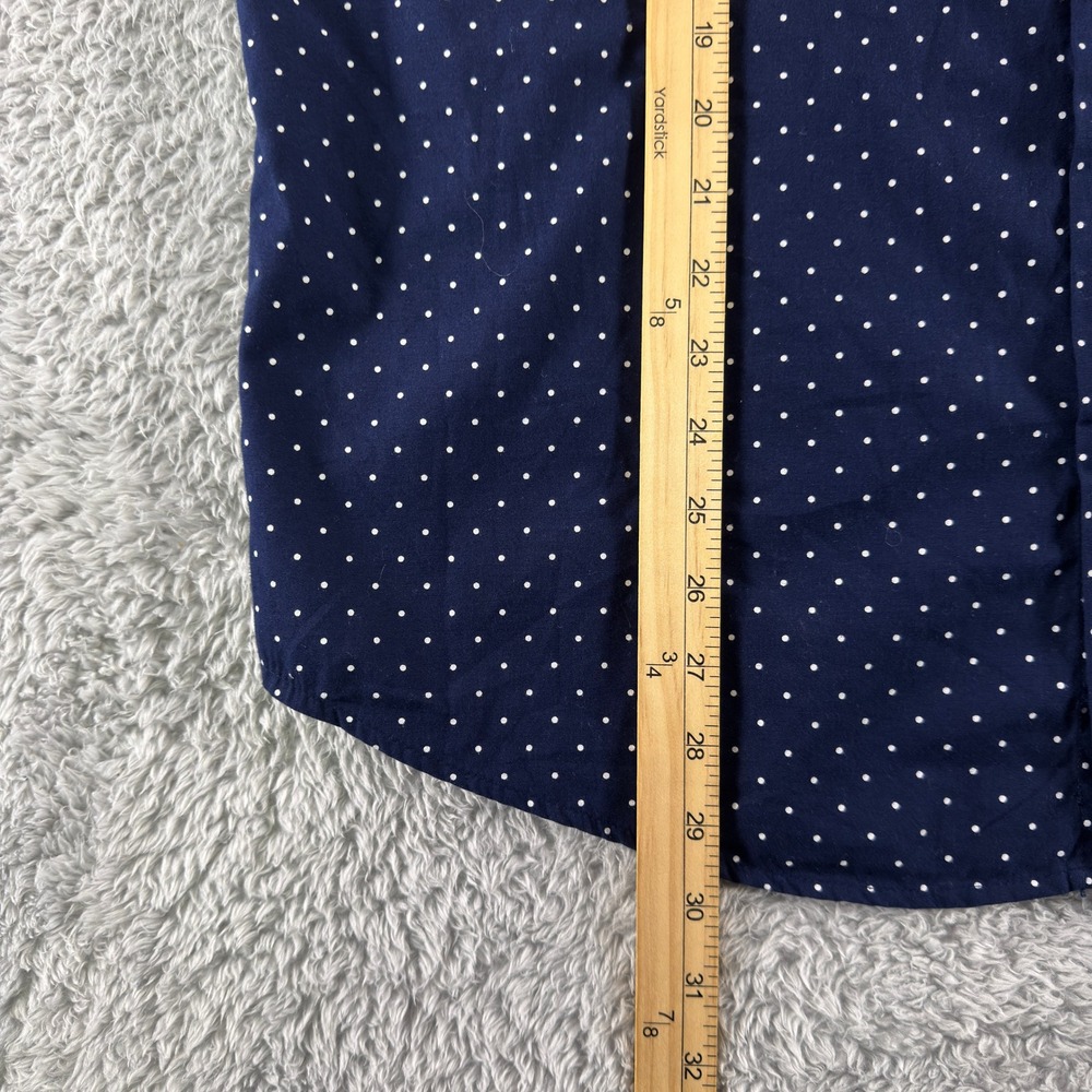 Denim & Flower Ricky Singh Mens XL Navy Blue Polka Dot Short Sleeve Button Down - Picture 5 of 7